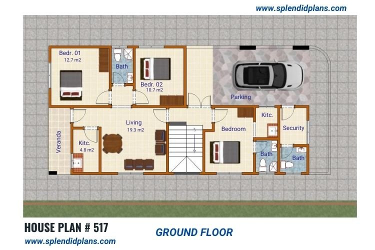 Narrow lot apartment block 2